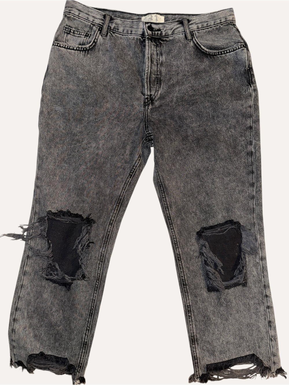 Free People Maggie Mid Rise Destroyed Jeans NWOT Size 31